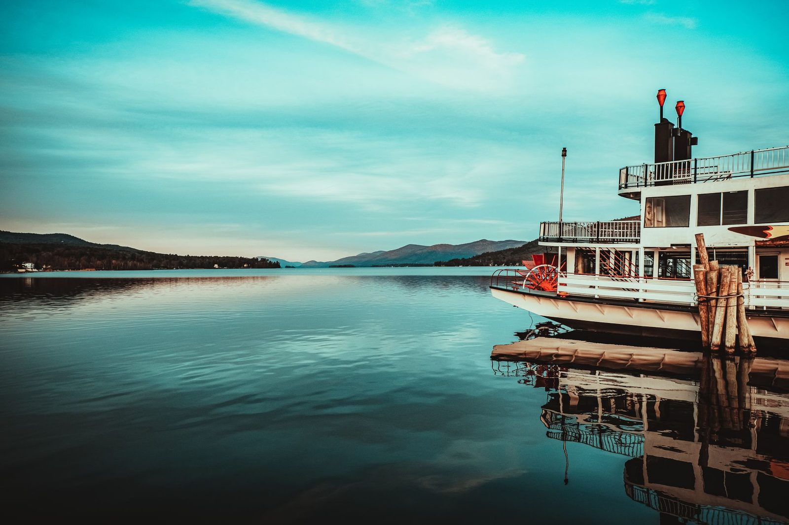 A paddleboat on Lake George